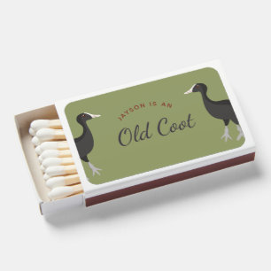 Funny Old Coot Over the Hill Birthday Party Matchboxes