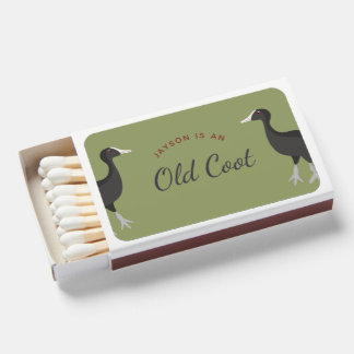 Funny Old Coot Over the Hill Birthday Party Matchboxes