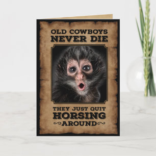 FUNNY OLD COWBOY CUSTOMIZABLE PHOTO CARD