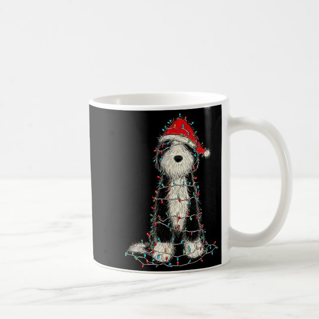 Funny Old English Sheepdog Christmas Graphics Dog  Coffee Mug (Right)