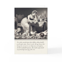 Funny Old Engraving of Jane Austen Card