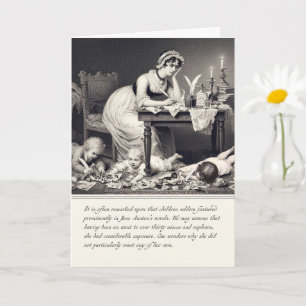 Funny Old Engraving of Jane Austen Card