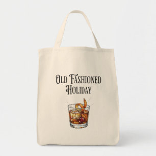 Funny Old Fashion Holiday Cocktail Christmas Tote Bag
