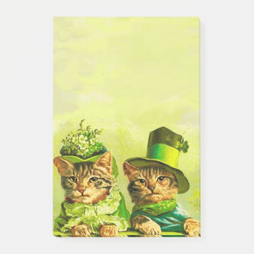 FUNNY OLD FASHION STPATRICKS DAY CATS POST_IT NOTES