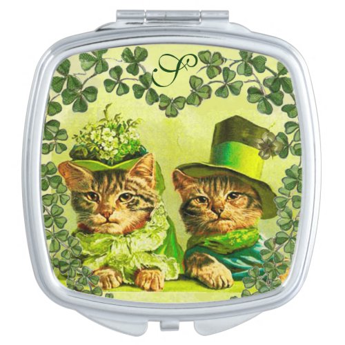 FUNNY OLD FASHION STPATRICKS DAY CATS WITH HEART VANITY MIRROR