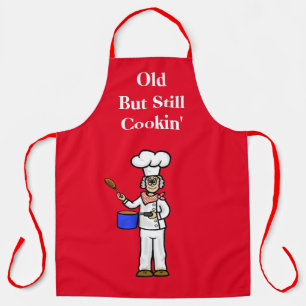 Funny Old Female Gray Hair Chef Apron