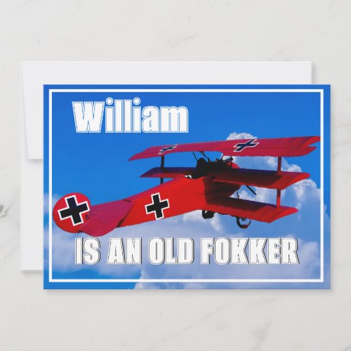 Funny Old Fokker DR 1 Invitation