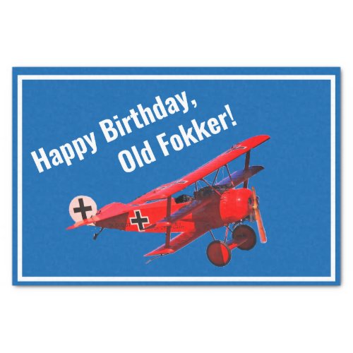 Funny Old Fokker Triplane Birthday Tissue Paper
