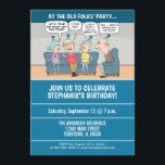Funny Old Folks Birthday Party Invitation<br><div class="desc">Here’s a funny birthday party invitation featuring a group of older folks ready to par-TAY! Each text field under the cartoon on the invitation can be easily personalized and/or customized, including the age. Thanks for choosing this original design by © Chuck Ingwersen and supporting me — an independent artist! I...</div>