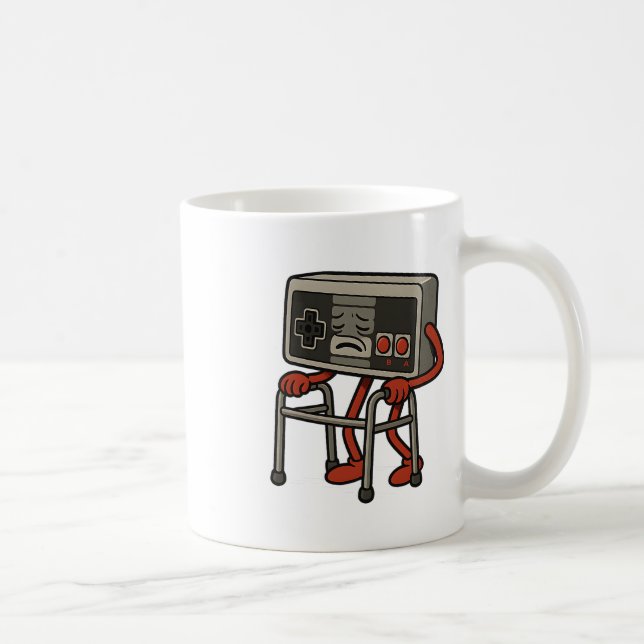 Funny Old Gamer Gaming Retro 80s 90s Video Game Ol Coffee Mug (Right)