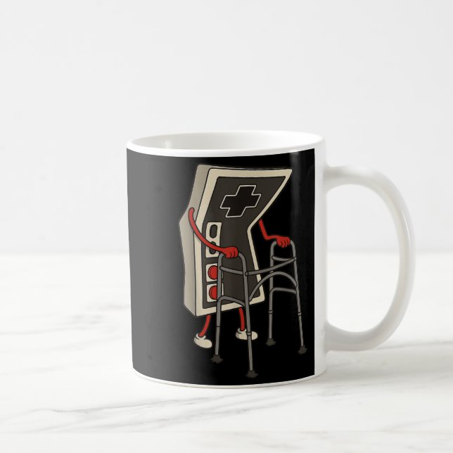 Funny Old Gamer Gaming Retro 80s 90s Video Game Ol Coffee Mug (Right)