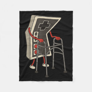 Funny Old Gamer Gaming Retro 80s 90s Video Game Ol Fleece Blanket