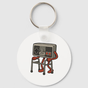 Funny Old Gamer Gaming Retro 80s 90s Video Game Ol Keychain