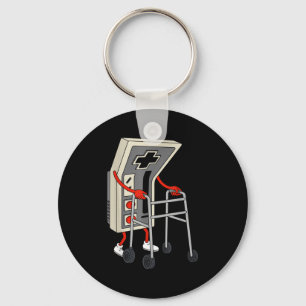 Funny Old Gamer Gaming Retro 80s 90s Video Game Ol Keychain
