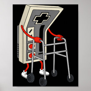 Funny Old Gamer Gaming Retro 80s 90s Video Game Ol Poster