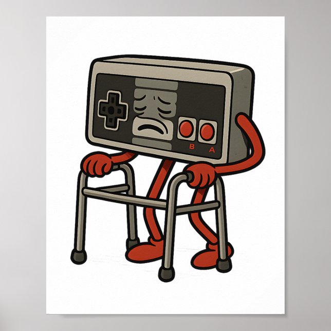 Funny Old Gamer Gaming Retro 80s 90s Video Game Ol Poster (Front)