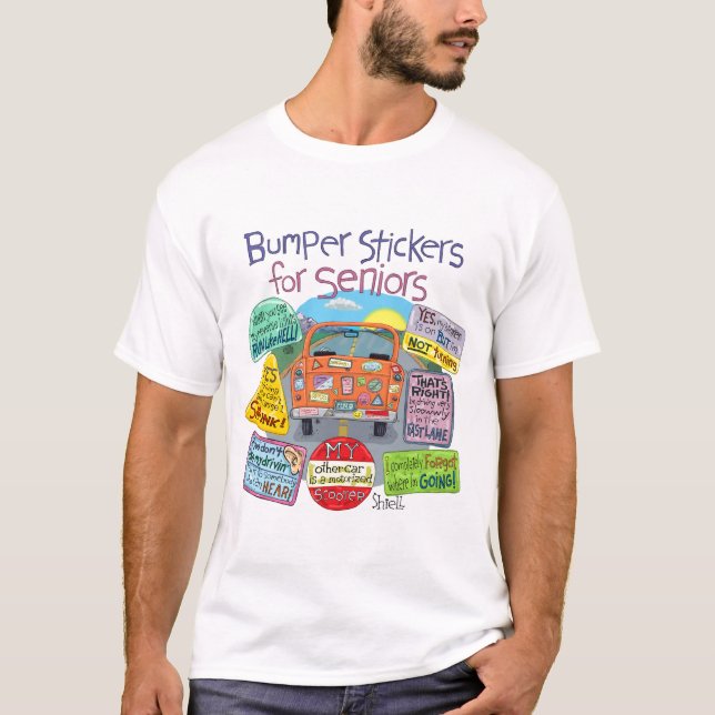 Funny Old Geezer Retirement Card - Bumper Stickers T-Shirt (Front)