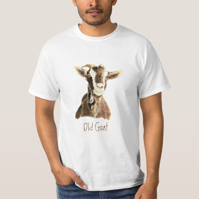 Funny Old Goat, Humor "Over the Hill" Fun Quote T-Shirt (Front)