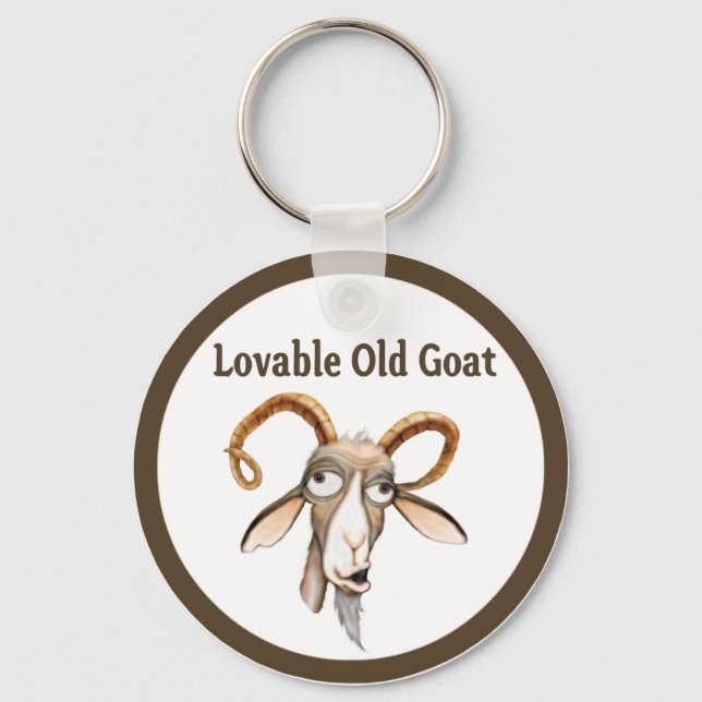 Funny Old Goat Keychain (Front)