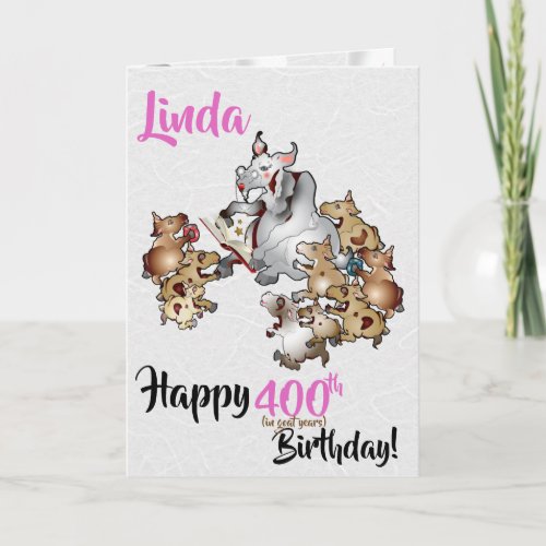 Funny Old Grandma Goat Birthday Card