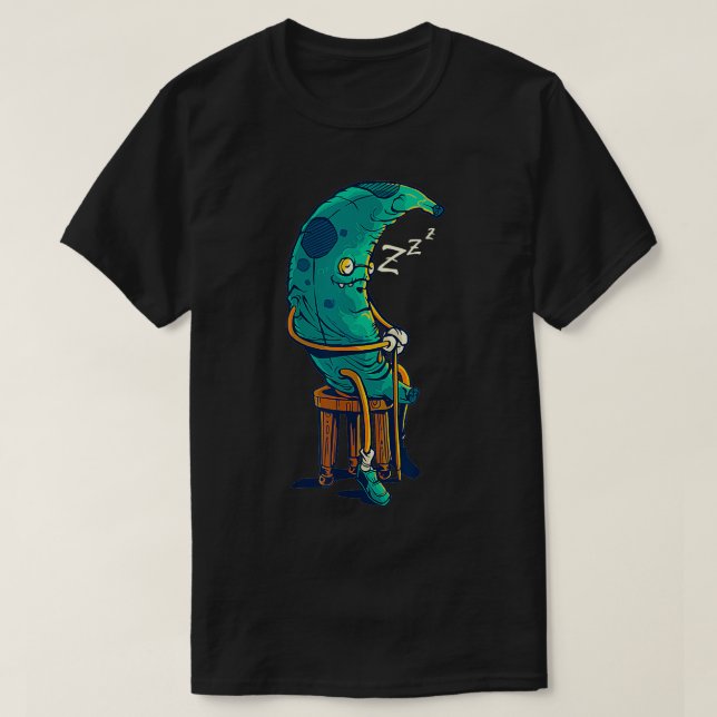 Funny Old Green Banana Sleeping Fruit Lover Women  T-Shirt (Design Front)