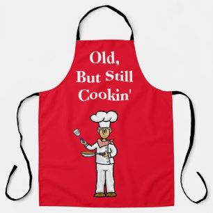 Funny Old Grey Haired Male Chef Apron