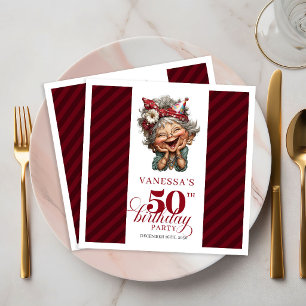 Funny Old Lady 50th Birthday Napkins Table Party