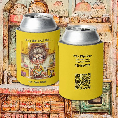 Funny Old Lady Bakers Themed Can Cooler