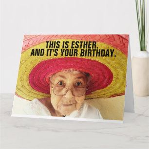 FUNNY OLD LADY BIRTHDAY GREETING CARD