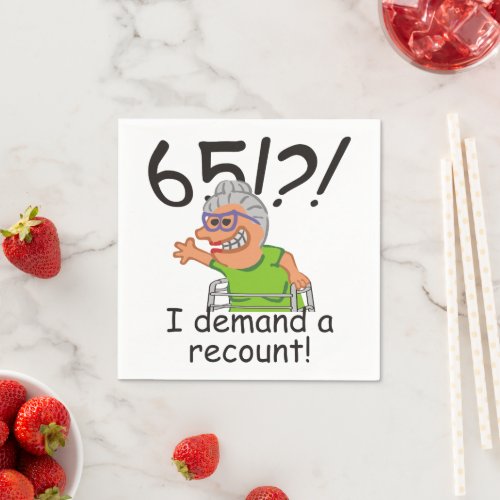 Funny Old Lady Demand Recount 65th Birthday Napkins