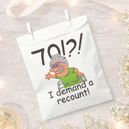Funny Old Lady Demand Recount 70th Birthday Favor Bag