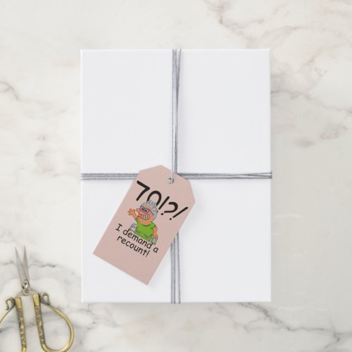 Funny Old Lady Demand Recount 70th Birthday Gift Tags