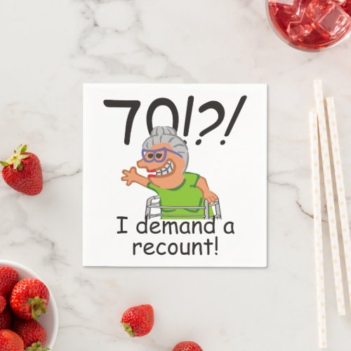 Funny Old Lady Demand Recount 70th Birthday Napkins
