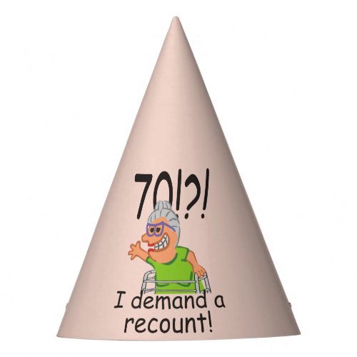Funny Old Lady Demand Recount 70th Birthday Party Hat