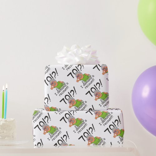 Funny Old Lady Demand Recount 70th Birthday Wrapping Paper