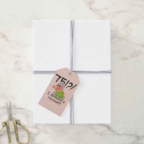 Funny Old Lady Demand Recount 75th Birthday Gift Tags