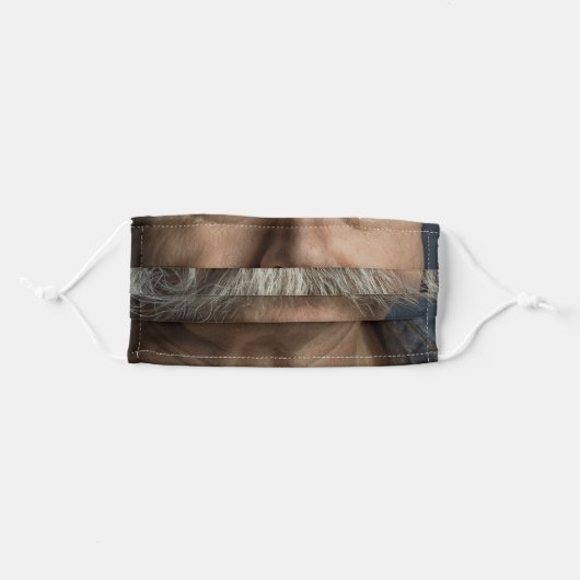funny old man moustache adult cloth face mask (Front, Folded)