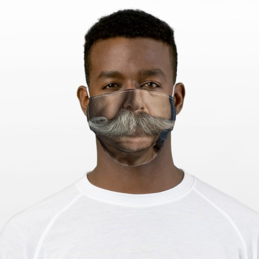 funny old man moustache adult cloth face mask (Worn)