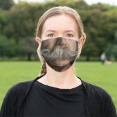 funny old man moustache adult cloth face mask (Outside)