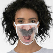 Funny Old Man Mustache Face Mask (Worn Her)