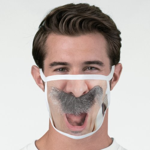 Funny Old Man Mustache Face Mask