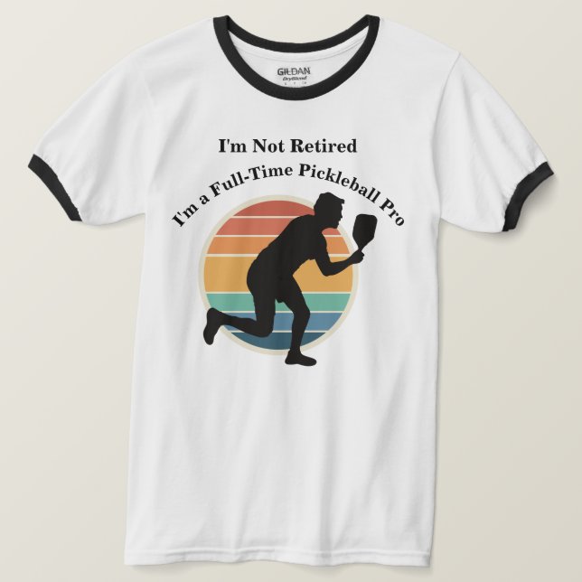 Funny Old Man Pickleball Paddle Player Retro  T-Shirt (Design Front)