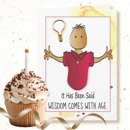 Funny Old Man Saying Ethnic Male Cartoon Birthday Card