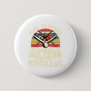 Funny Old Men Women 8 Ball Billiards Pool Player Button