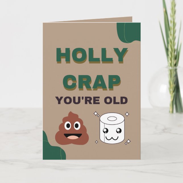 funny old men / women toilet humor birthday card (Front)