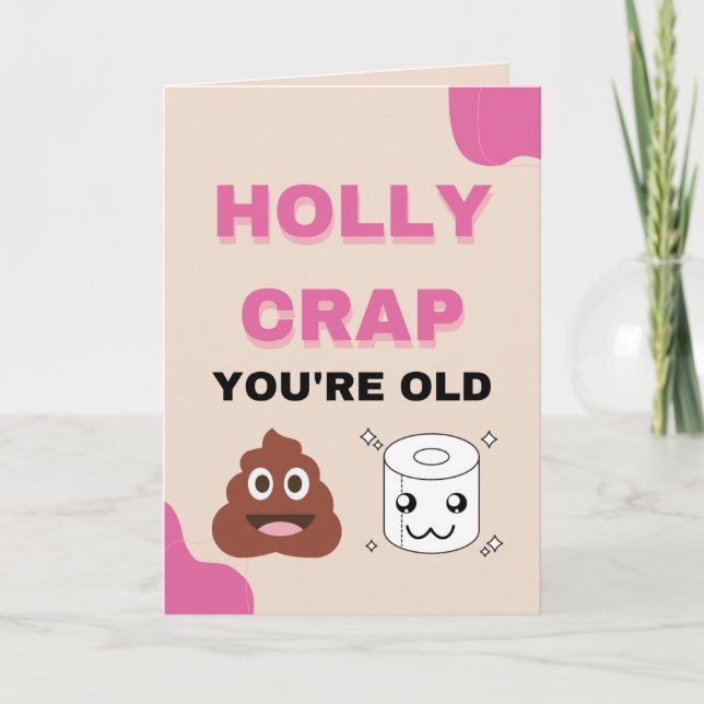 funny old men / women toilet humor birthday card (Front)