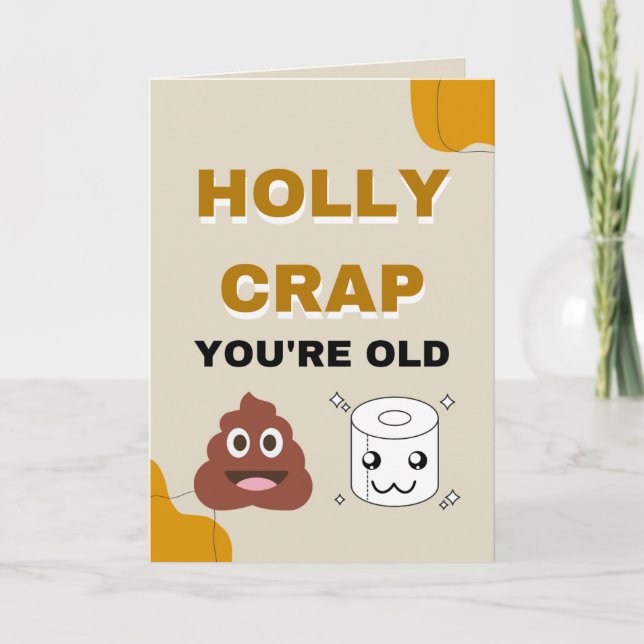 funny old men / women toilet humor birthday card (Front)