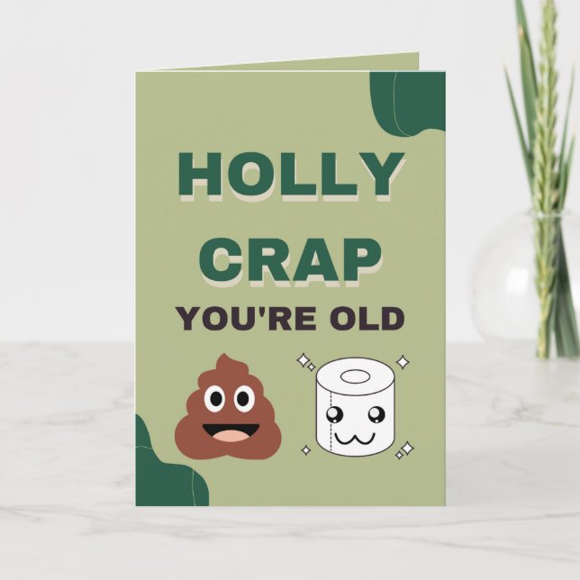 funny old men / women toilet humor birthday  card (Front)