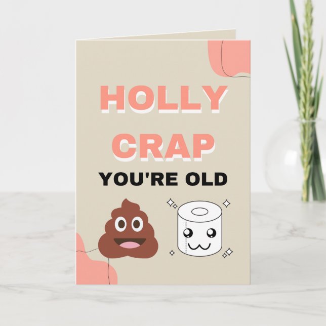 funny old men / women toilet humor birthday card (Front)