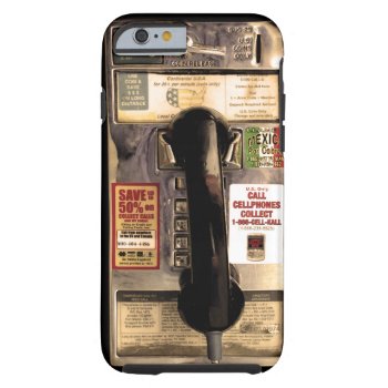 Funny Old Pay Phone Tough Iphone 6 Case by LeftBrainDesigns at Zazzle